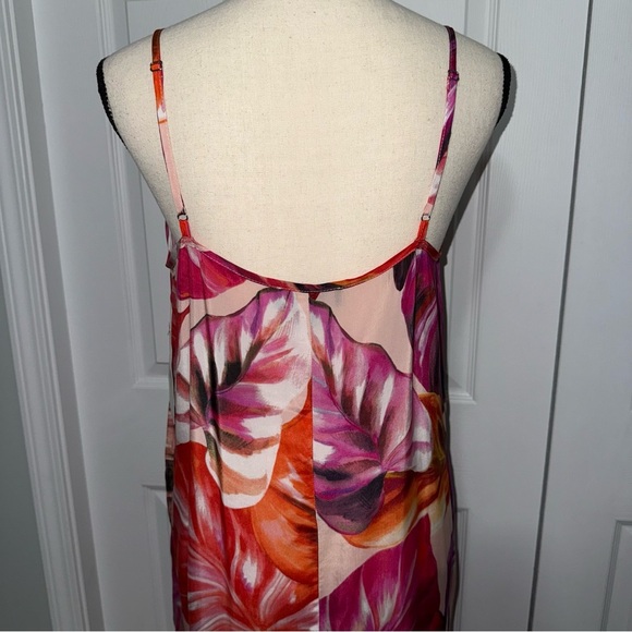 NWT Karen Kane tropical Dress Soft Silky Cupro Breathable M Summer Cruise wear - Picture 5 of 15